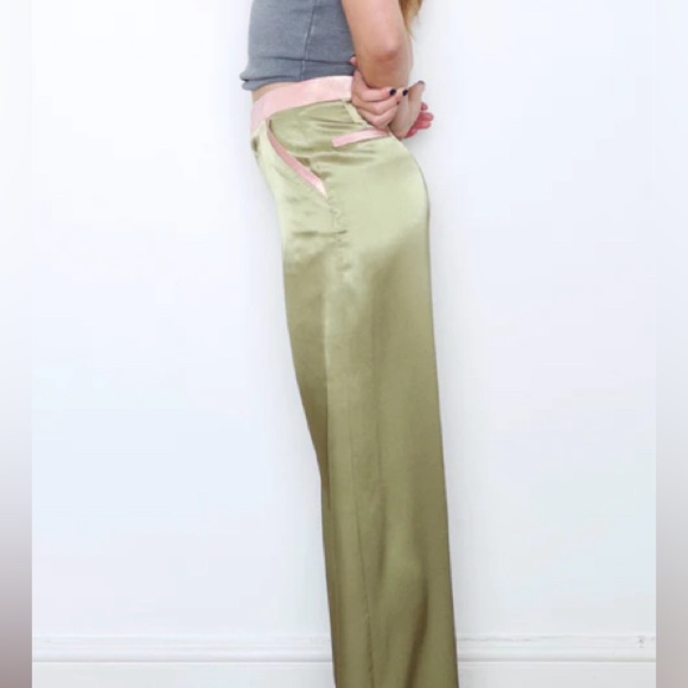 No emotions olive silk trousers brand new with tags size medium